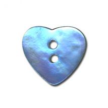 Bouton Nacre En Forme De Coeur Couleur Bleu - My mercerie