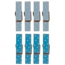 16 Mini Pinces À Linge Aimantées Bleues 3,5 Cm - Graine Creative