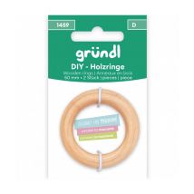Lot 2 Anneaux En Bois Diy 50 Mm - Grundl Marron - Gründl