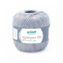Hakelgarn 100 Fil Coton À Crocheter - Grundl - Certifié Oeko-tex 137 Gris - Gründl