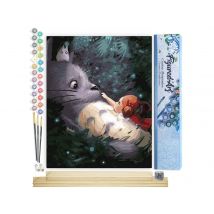 Peinture Par Numéro Figured'art - Souris Et Petite Fille - Kit De Loisir Créatif Diy Numéro D'Art Complet - 40x50cm Toile Roulée + Châssis En Bois À