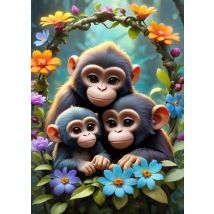 Puzzle 300 Pièces - Cute Monkeys - Bluebird Puzzle