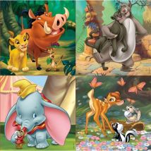 4 Puzzles Progressifs - Roi Lion - Dumbo - Bambi - Livre De La Jungle 12 - 16 - 20 - 25 Pièces - Educa - 18104 - Educa