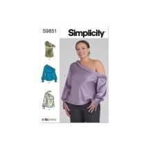 Patron Simplicity 9851 - Hauts Pour Dames Et Femmes Taille N°38-46