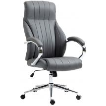 Chaise De Bureau Wigan En Cuir Véritable Gris - Ovegna