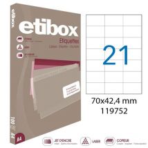 Lot De 5 Boîtes 2100 Étiquettes N°21 Etibox Apli 119752 - Surdiscount