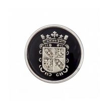 Boutons Blason Polyester Métallisé À Queue 15mm X4 - Prym Noir/argent Noir