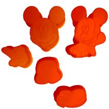 5 Petits Moules Souples Mickey Modele Rouge