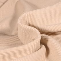 Tissu Jersey Côtelé Ottoman Uni Beige - Au Mètre - Craftine