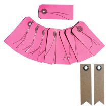 10 Étiquettes Rose Avec Fil Métal + 20 Étiquettes Kraft Fanion - Youdoit