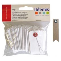 Mini Étiquettes Blanches 3 X 5,5 Cm Avec Fil Métal + 20 Étiquettes Kraft Fanion - Youdoit