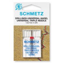 Aiguille Triple Universel Schmetz 130/705 H Dri - Dimension 2,5/80 - 1 Pces - Schmetz Jaune