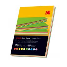 Kodak - Ramette De 100 Feuilles Papier Couleur 80g/m², Format A4 (21x29,7cm) Rouge, Orange, Jaune, Vert, Bleu Et Rose - 9891300 - Kodak