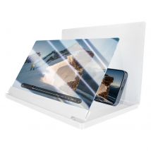 Avizar Amplificateur Écran 12 Pouces Pour Smartphone Avec Lentille Hd Blanc