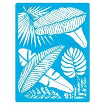 Pochoir Plastique Souple Réutilisable 18,5 X 14,5 Cm Fabrika Decoru Feuille Tropique 395 - FABRIKA DECORU