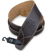 Soldier Sangle Cuir Lisse Marron Foncé Avec Motif Surpiqure