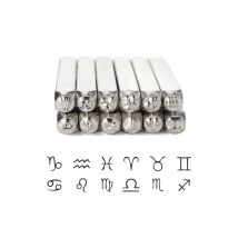 Lot De 12 Tampons Impress Art - Poinçons En Métal Pour Estampage De Bijoux - Horoscope - ImpressArt