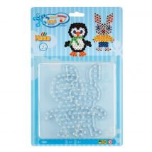 2 Plaques Pingouin Et Lapin - 10 Mm - Transparent - Hama