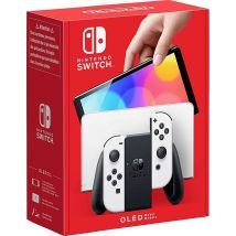 Nintendo Switch (modèle Oled) Avec Station D’accueil Et Manettes Joy-con Blanches