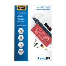 100 Pochettes Plastifiées A4 - Laminating Pouches Protect 175 Micron - Fellowes - Brillant