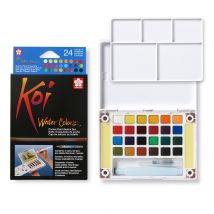 Lot De 24 1/2 Godets - Peinture Aquarelle Sakura Koi Water Colors - Couleurs Assorties - Royal Talens