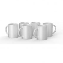 Lot De 6 Mugs Personnalisables Cricut - Céramique - Blanc - 425 Ml