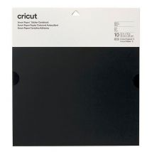 Lot De 10 Papiers Cartonnés Autocollants Cricut - Smart Paper - Noir - 33 X 33 Cm