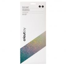 Lot De 4 Vinyles Permanents Inscriptibles Cricut Joy - Smart Label - Argent Holographique - 14 X 33 Cm