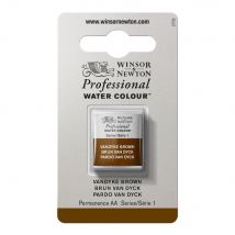1/2 Godet - Peinture Aquarelle Winsor & Newton - Marron Van Dyck N°676 - Extra Fine - Semi-transparent