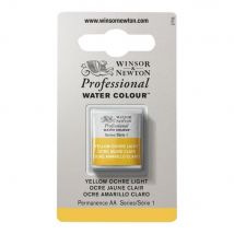 1/2 Godet - Peinture Aquarelle Winsor & Newton - Ocre Jaune Clair N°745 - Extra Fine - Semi-opaque