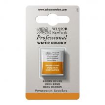 1/2 Godet - Peinture Aquarelle Winsor & Newton - Ocre Brun N°059 - Extra Fine - Semi-transparent