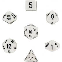 7 Dés Pour Jdr Chessex - Opaque - Blanc Et Noir