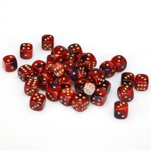 36 Dés Pour Jdr Chessex - Gémini - Violet, Rouge Et Or