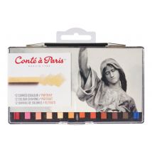 Conte A Paris - Crayon De Cire - Couleurs Portrait Assorties (pack De 12) - Conte à Paris