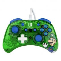 Manette Filaire Mario Pour Switch - Rock Candy Luigi Lime - Pdp