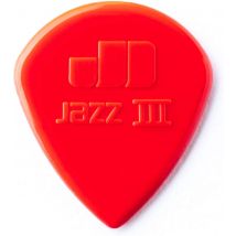 Lot De 6 Médiators 1.38 Mm Dunlop Jazz Iii 47p3n - Rouge