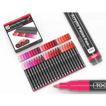 Lot De 22 Marqueurs Acrylique 0.7 Mm - Tooli-art - Rouge
