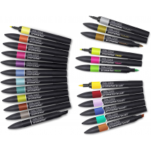 Mallette Winsor & Newton - 12 Promarker + 6 Brushmarker + 3 Metallicmarket + 3 Neonmarker