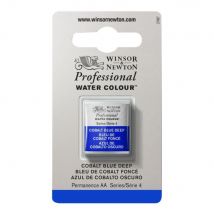 1/2 Godet - Peinture Aquarelle Winsor & Newton - Bleu Cobalt Foncé N°180 - Extra Fine - Semi-transparent