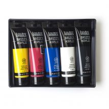 Lot De 5 Tubes 118 Ml De Peinture Acrylique Liquitex Basics