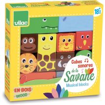 Cubes Sonores Animaux De La Savane - Vilac