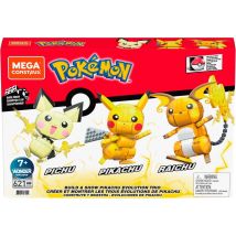 Mega Construx - Pokémon Coffret Trio Évolution Pikachu - Jeu De Construction - Dès 7 Ans - Mega Bloks