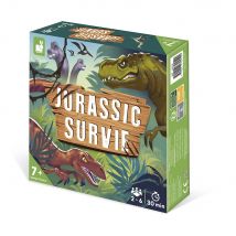 Jeux De Société Enfant - Jeu Coopératif Et De Survie - Jurassic Survie - 50 Cartes + 1 Filtre Rouge + 2 Posters De Reconnaissance - Janod