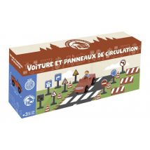 Voiture Et Panneaux De Circulation - Jeujura