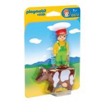 Eleveur Avec Vache - Playmobil - Playmobil 1.2.3 - 6972 - Playmobil Junior