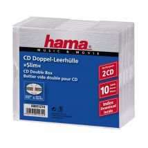 10 Boîtiers Cd Double Slim - Hama