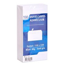 100 Enveloppes Administratives - 11x22cm - 80g - Clairefontaine
