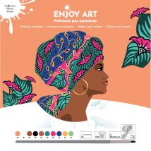 Peinture Par Numéros - Flower Power - Aïssa - 30 X 30 Cm - Enjoy Art