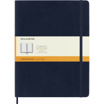 Carnet - 19 X 25 Cm - Moleskine- 192 Pages Lignées - Couverture Souple - Bleu Saphir