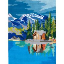 Canevas Imprimé - 40 X 52 Cm - Alpes - Dmc